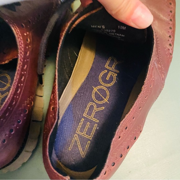 Cole Haan Leather ZeroGrand Oxford Wing Tip Burgundy Leather - Picture 8 of 9